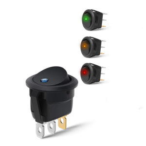 4 – Rocker Switch Interruptor De Tecla Redondo Con Luz Led